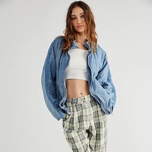 Free People dolman quilted denim jacket